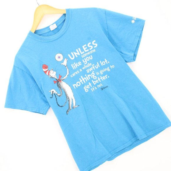 Vintage Port & Company T-Shirt Men's Casual Blue Short Sleeve Dr.Seuss Graphic M - Picture 2 of 8